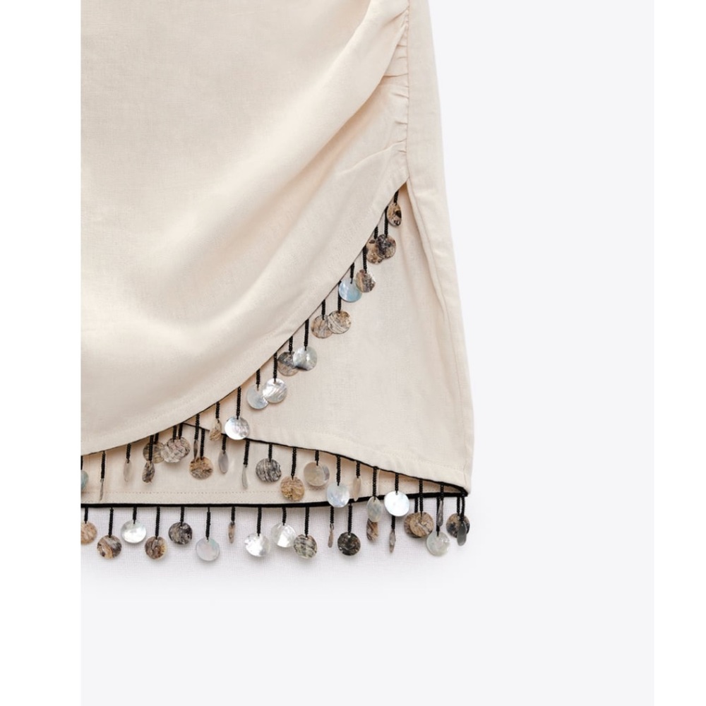 Zara Beaded linen blend mini skirt - Picture 14 of 14